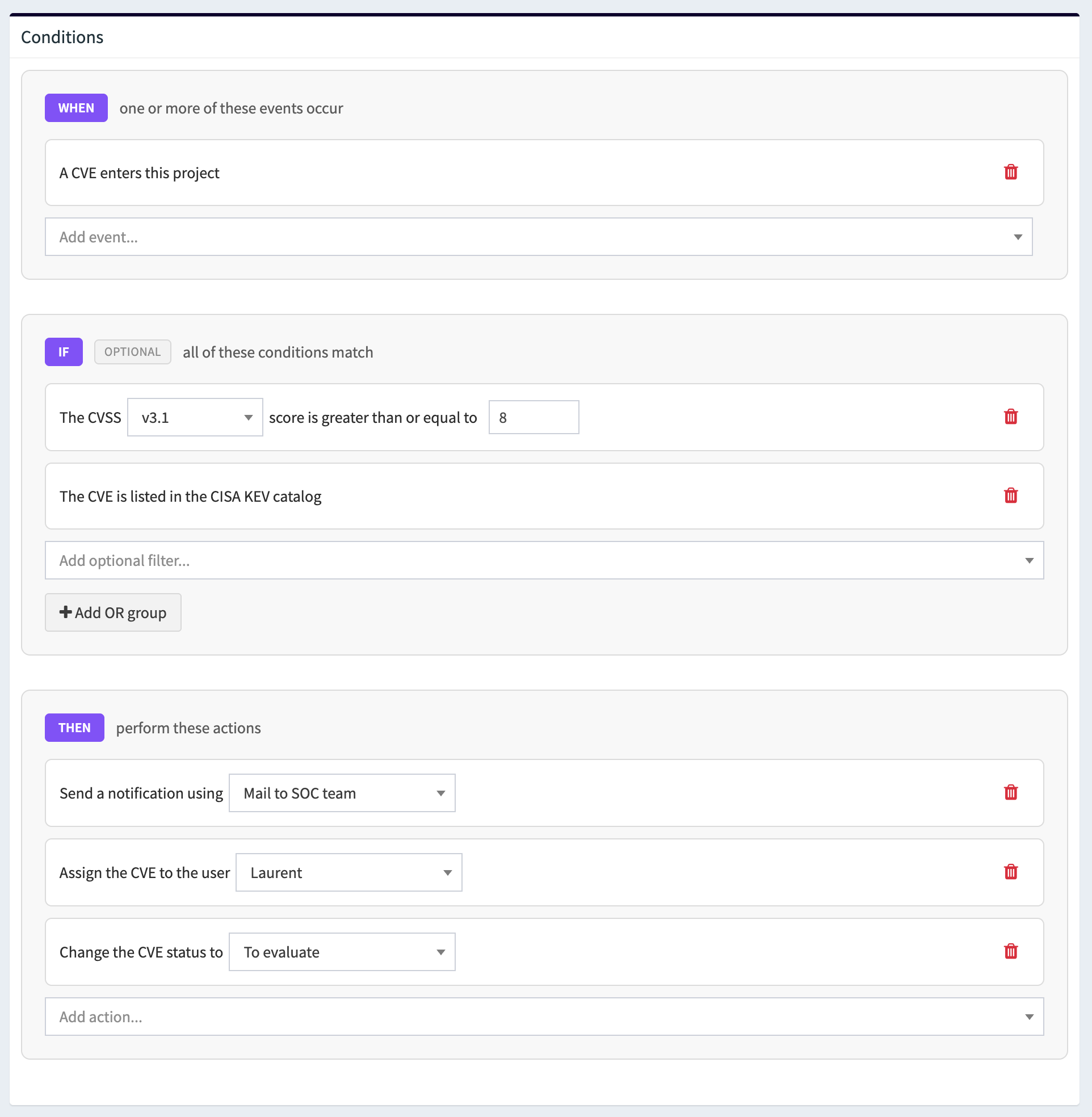 Create alert automation